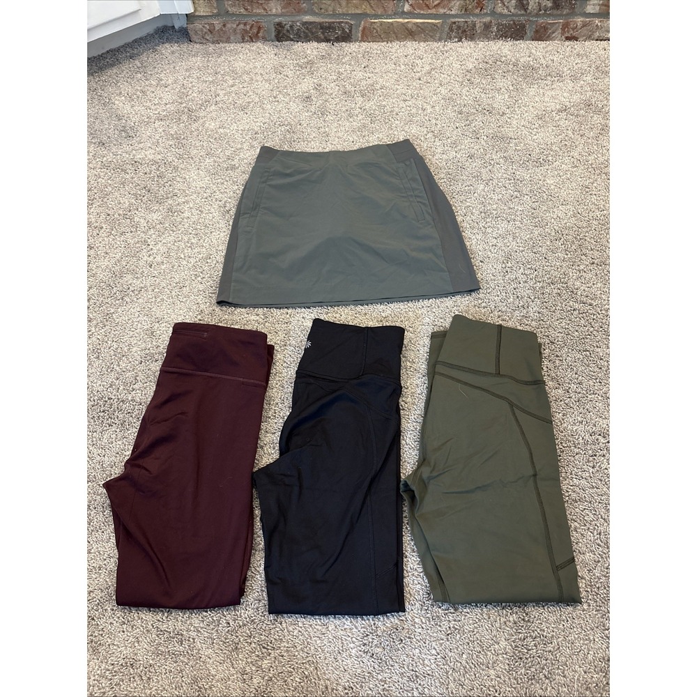 Lot Of 4 Athleta Womens Small Rainer Tights High Waist 487750 (3) And Skirt (1)